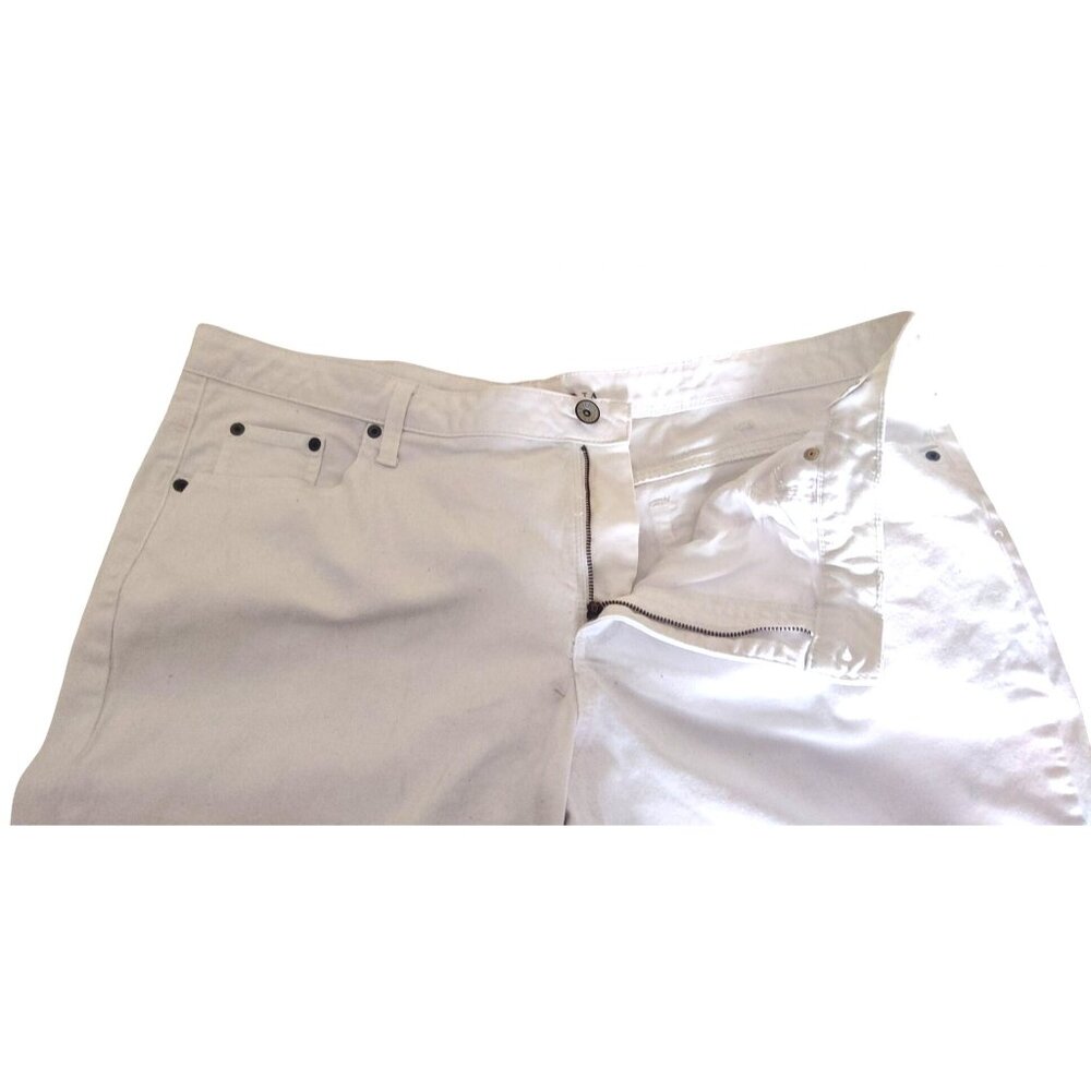 Merona Women's White Capri Pants Size 22W Stretch Cotton-Spandex Blend-Sm Stain - Picture 5 of 11